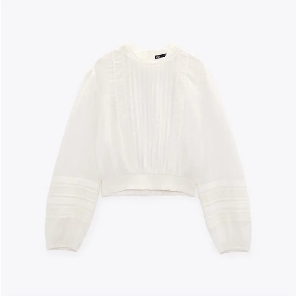 Zara cotton viscose blend long sleeve top
